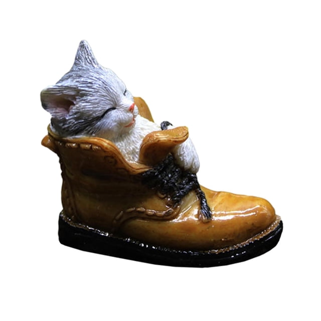 para , juguetes de , decoración para tartas, colección miniatura de jardín de hadas de gato para decorac Baoblaze figuritas en miniatura