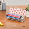 thumbnail image 7 of Plastic Pencil Box Large Capacity Pencil Boxes Clear Boxes with Snap-Tight Lid Stylish Office Supplies Storage Organizer Box Strawberry and Pink Polka, 7 of 7