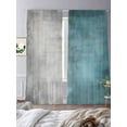 thumbnail image 3 of Abstract Vintage Sheer Curtains 96 Inches Long 2 Panels Gradient Teal Grey Color Patchwork Light Filtering Semi Sheer Window Curtains Drapes for Bedroom Living Room 52"x96", 3 of 7