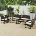 thumbnail image 1 of Gymax 8 Pieces Patio Furniture Set PE Rattan Porch Chairs w/ Loveseat & Coffee Table, 1 of 10