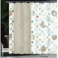 thumbnail image 3 of Ambesonne Abstract Shower Curtain, Retrospective Style Rounds, 69"Wx70"L, Pale Almond, 3 of 4