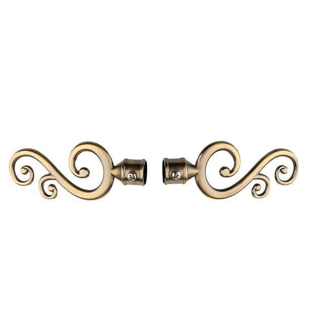 Unique Bargains Lot de 2 Embouts Décoratifs pour Tringle à Rideaux Tête de Rail pour Tige de 5/8 Pouces de Diamètre (Noir