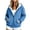 Blue, variant on Xaqiouau Womens Sherpa Lined Zip Up Hoodie Thick Fleece Hooded Sweatshirt with Multiple Pockets Warm Casual Jacket for Fall Winter Daily Wear