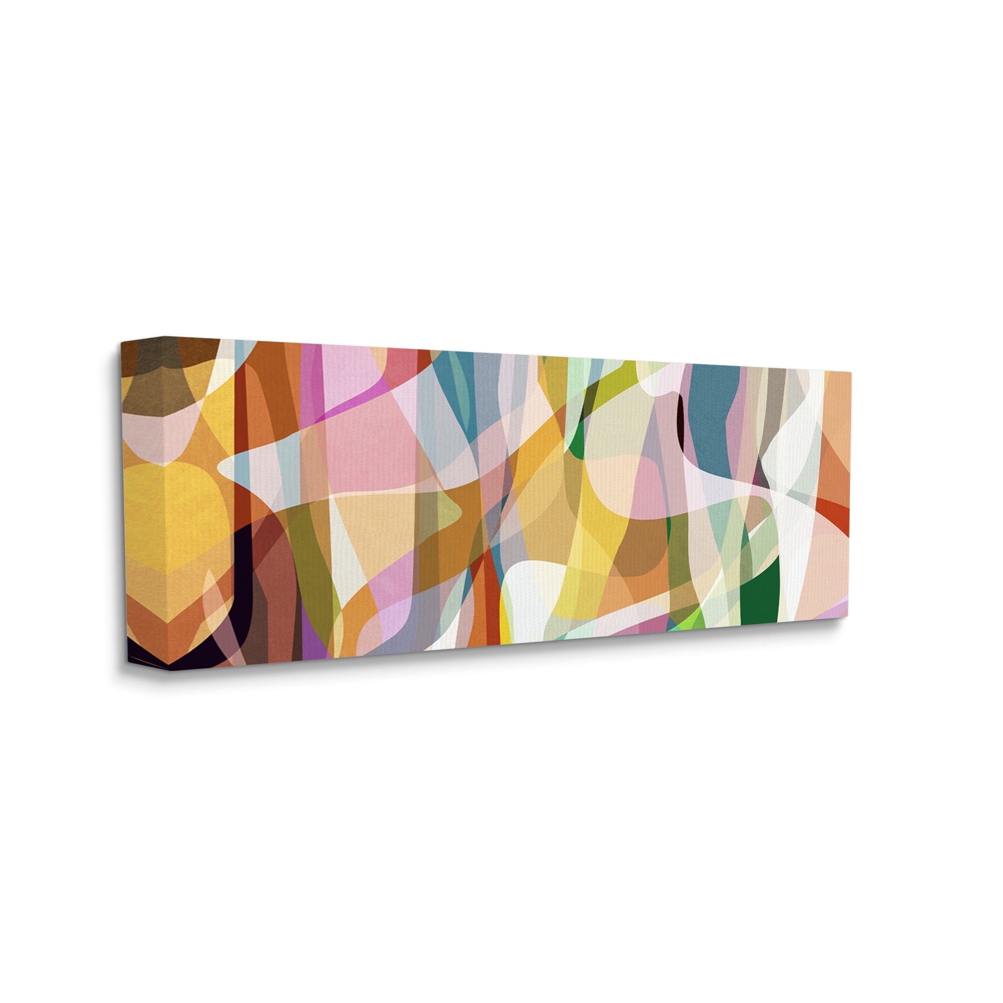 Stupell Industries Layered Contemporary Shapes Abstract Painting Gallery Wrapped Canvas Print Wall Art, 48 x 20