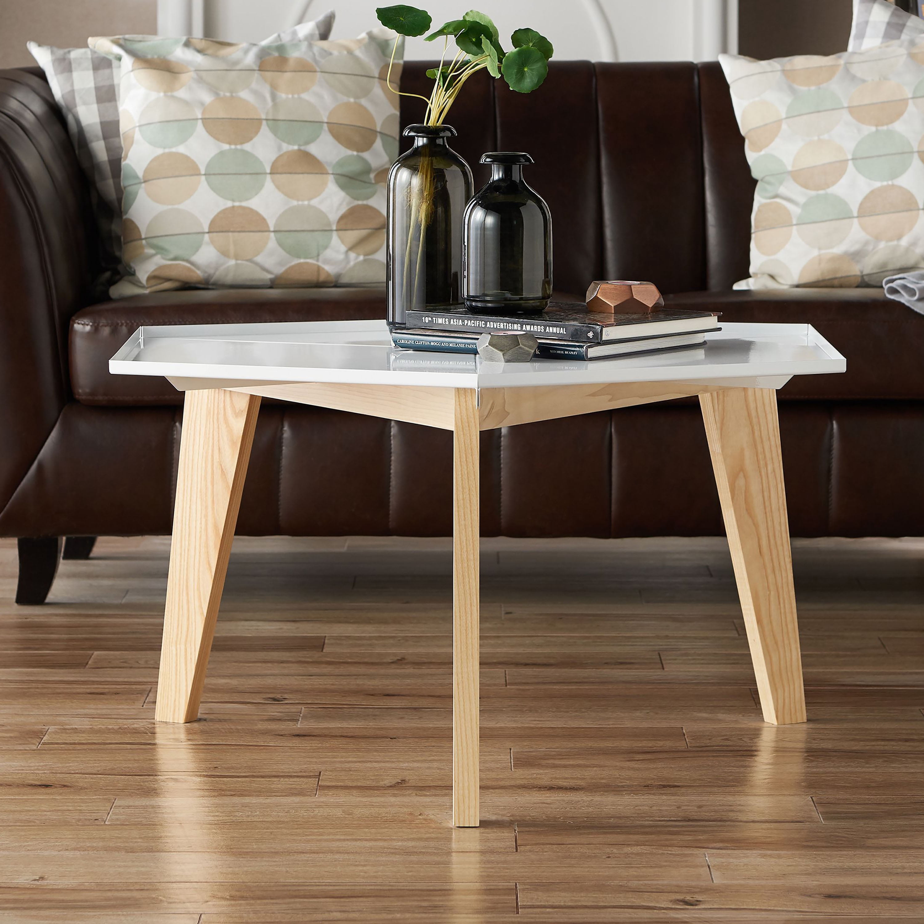 Furniture of America Vidor Coffee Table with Tray Top, White
