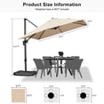 thumbnail image 3 of PURPLE LEAF Parasol Carré Déporté 9x9 Pi pour Terrasse Extérieure, Grand Parasol Suspendu en Aluminium avec Rotation à 360°, Réglable, pour Jardin et Piscine, Beige, 3 of 8