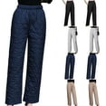 thumbnail image 6 of yardsong Women's Lightweight Quilted Puffer Pants Winter Warm Windproof Baggy Joggers Casual Snow Ski Trousers Khaki,M, 6 of 6