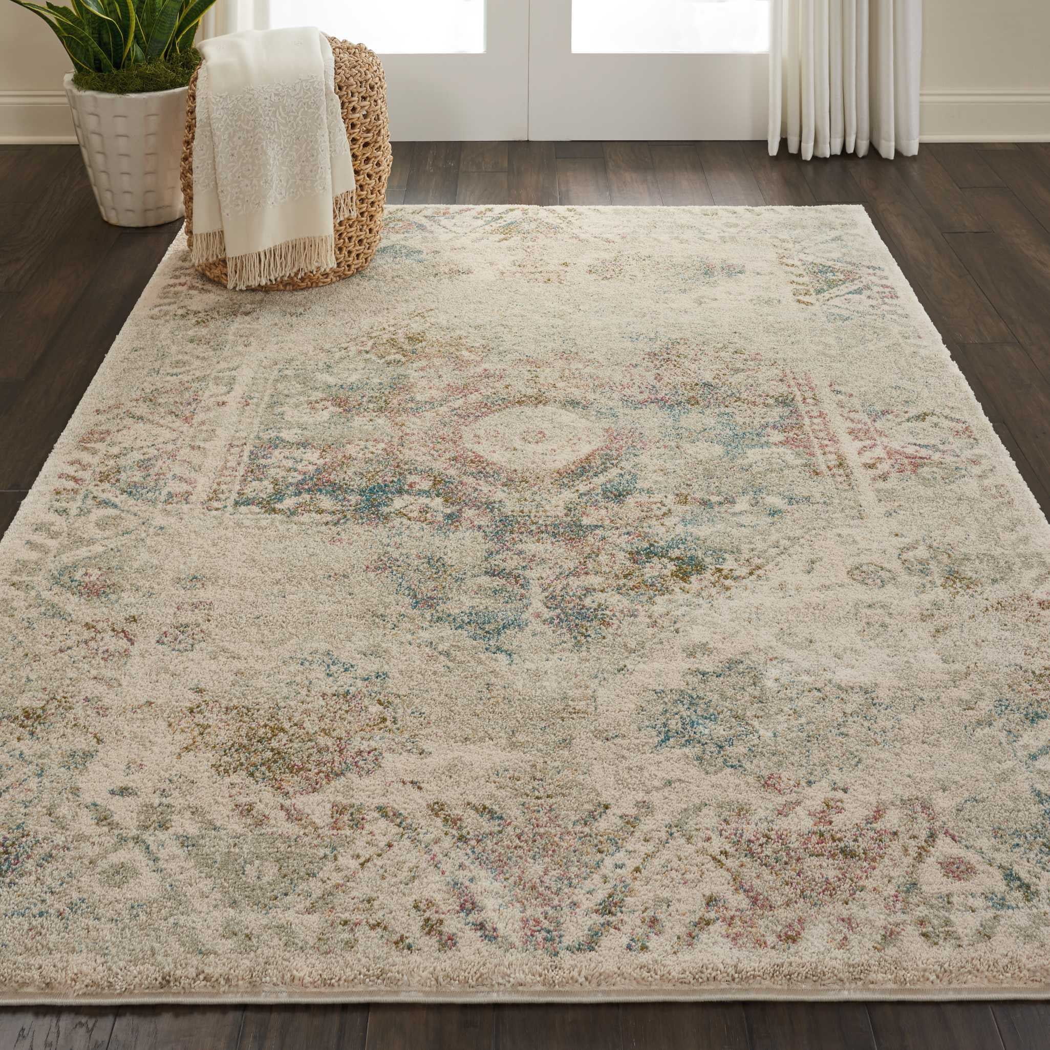 Nourison Fusion Farmhouse Bordered Cream Area Rug