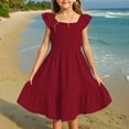 thumbnail image 2 of Gelikeya Milkmaid Dress for Girls Flowy Boho Dress Square Neck Flutter Sleeve Graduation Dress Solid Color Summer Casual Dresses (Tweens, , 11-12 Years), 2 of 6