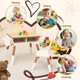 thumbnail image 3 of Naipo Adjustable Toddler Table and Chair Set with Drawer and Basket, Kids Furniture for Reading, Drawing, Eating, Preschool, Ages 3-8, White, 3 of 11