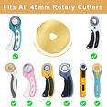 thumbnail image 4 of 10 Pack Rotary Cutter For Fabric Blades, Titanium Coated 45mm Rotary Cutter Blades Replacement For Paper Arts Crafts, Sewing Quilting Supplies, 4 of 9