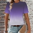 thumbnail image 2 of Ichuanyi Womens Summer Tops Trendy Gradient Color Print Short Sleeve Tshirts Shirts Crew Neck T Shirts Fashion, 2 of 7
