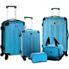 Open Box Travelers Club Chicago Plus Carry-on Luggage and Accessories Set of 5 Piece Teal