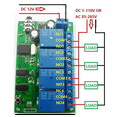 thumbnail image 2 of AD22B04 4 Channel Relay DTMF Tone Signal Decoder Remote Control Relay Module 12V DC for PLC Smart Home, 2 of 6