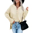 thumbnail image 1 of SURJDE Pull à Col Rond à Manches Longues en Tricot Léger Casual Fall Tops, 1 of 5