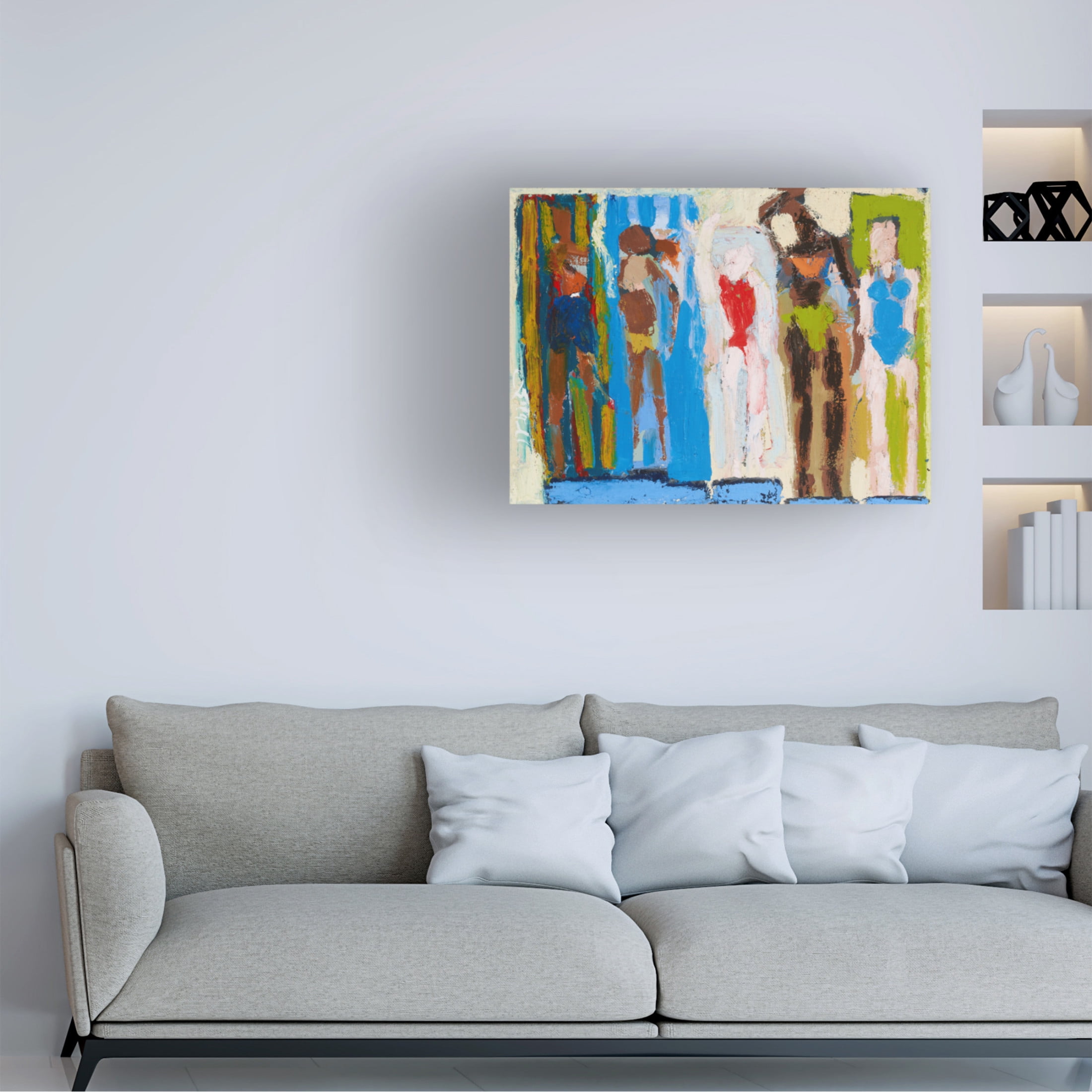 Canvas Wall Art - Erin McGee Ferrell 'Beach Sunbathers I' Wall Art for Living Room, Bedroom, or Office Décor by Trademark Fine Art - 19 x 14 Inches