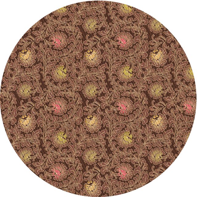 Ahgly Company Tapis Rond Lavable en Machine Intérieur Transitionnel Bronze Brun, 4 Pieds Rond