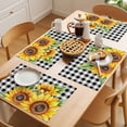 thumbnail image 5 of Rustic Sunflower Placemats Set of 6, Country Floral Pastoral Black Buffalo Plaid Non-Slip Place Mats Washable Table Mats for Kitchen Dining Table Decorations Indoor/Outdoor, 5 of 9