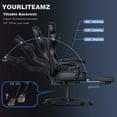 thumbnail image 3 of FULLWATT Racing Video Gaming Chair High Back Large Size Ergonomic Adjustable Swivel Reclining Executive Computer Chair with Headrest and Lumbar Support PU Leather Executive Office Chair Gray, 3 of 8