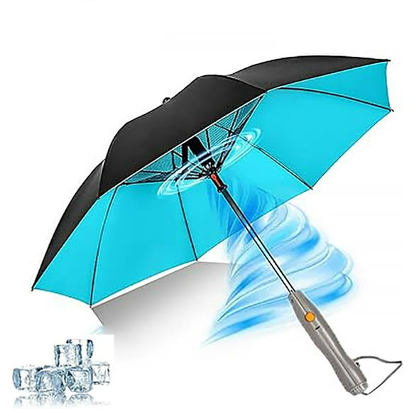 Type - C Rechargeable Umbrella Umbrella with Mister and Fan Cooling & UV - Blocking Umbrella Ideal for Summer Travel, Beach, Golf, Sports