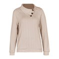 thumbnail image 4 of Vedolay Womens Zipper Hoodie Coat Long Sleeve Crewneck Women Striped Pullover Tops Beige,L, 4 of 5
