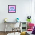 thumbnail image 2 of Stupell Industries Funky Dogs Blue & Pink Animals Painting Black Framed Art Print Wall Art, 17 x 17, 2 of 8