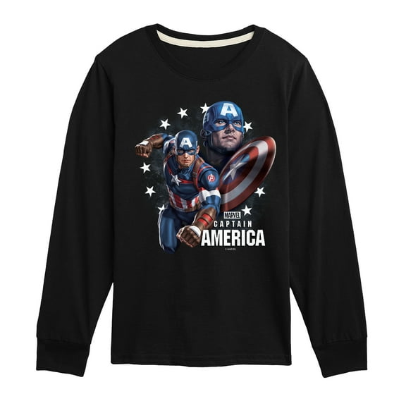 Marvel Captain America - Collage - Toddler and Youth Long Sleeve Graphic T-shirt