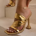 thumbnail image 2 of NOKIO Women's High Heels Sandals 9CM Open Toe Square Toe Slippers Stilettos Fashion Party Prom Dinner Leisure Shopping Shoes Womens Stiletto High Heel Open Square Toe Sandals, 2 of 7