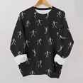 thumbnail image 4 of Womens Halloween Dancing Skeleton Sweatshirts Spooky Season Crewneck Shirt Long Sleeve Horror Skull Pullover Top, 4 of 5