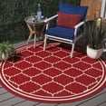 thumbnail image 3 of Safavieh Courtyard Amy Geometric Indoor/Outdoor Area Rug, Red/Beige, 6'7" x 6'7" Round, 3 of 13