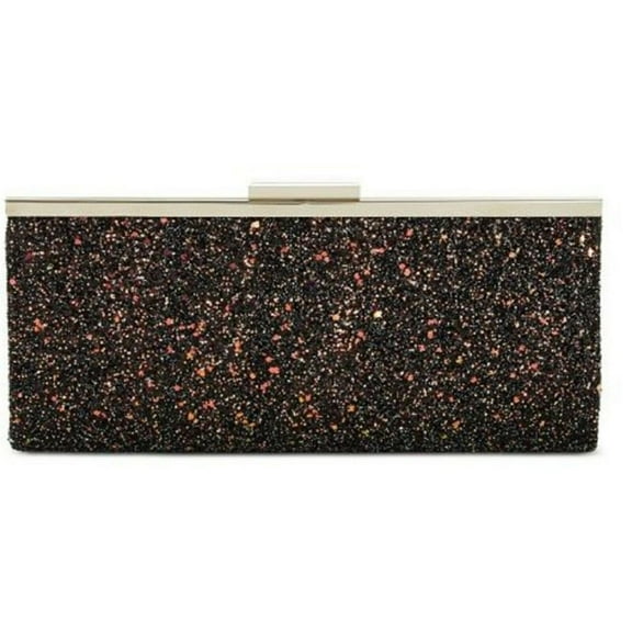 INC International Concepts Carolyn Cake Glitter Clutch Bag, CHARCOAL New with box/tags