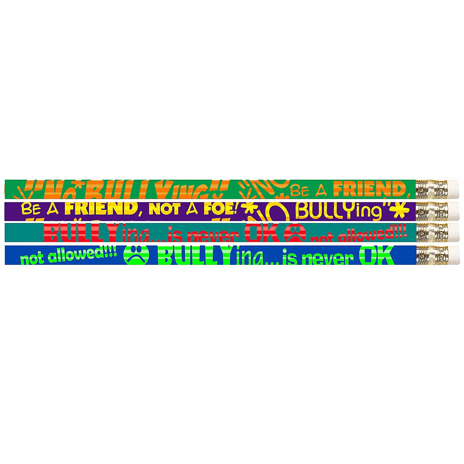 Musgrave Pencil Company No Bullying Motivational Pencils, 12 Per Pack, 12 Packs
