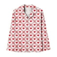 thumbnail image 4 of Gytharion Pajama Sets for Women 2 Piece Loungewear Outfits Long Sleeve Button Down Lapel Top and Long Pant Pj Sets Cute Heart Print Sleepwear Sets with Pockets, 4 of 5