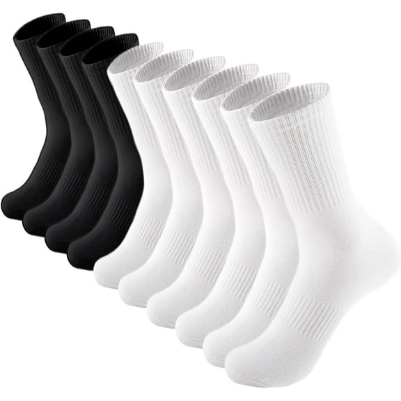 LAKIDAY Womens Crew Socks Thin Cotton Long Socks Arch Support Casual Workout High Socks 5 Pairs