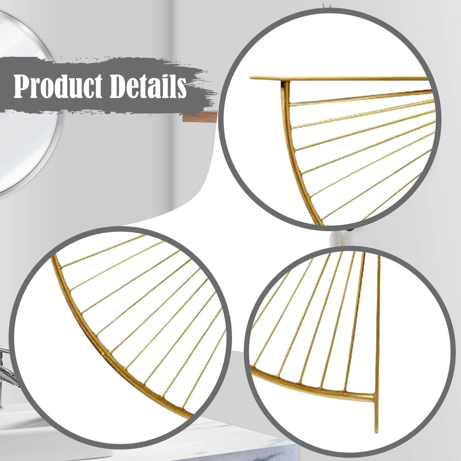 Floating Shelf Bracket Metal Decorative Shelf Holder Wall Mount Fan Shaped Black 25cm for Home Office Kitchen