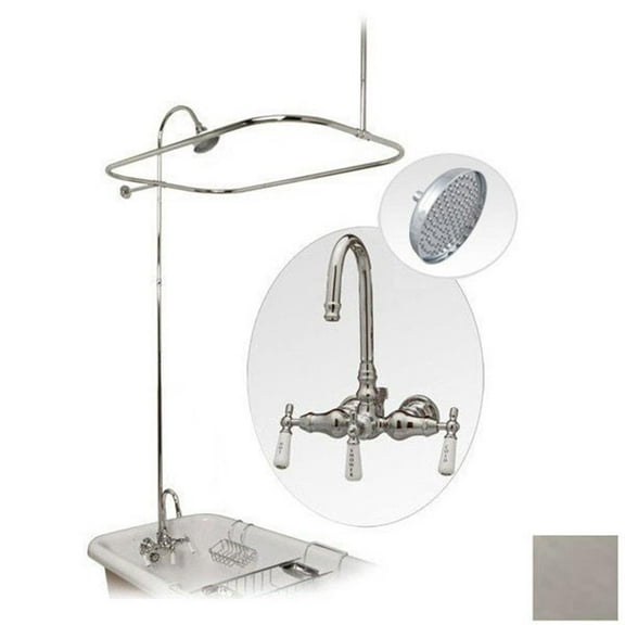 48 Inch Clawfoot Tub Shower Enclosure with Rain Shower Head