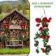 thumbnail image 3 of 2 piezas de enredadera artificial de rosas falsas, decoración colgante con hojas verdes y colgante de rosa para jardín y boda., 3 of 6
