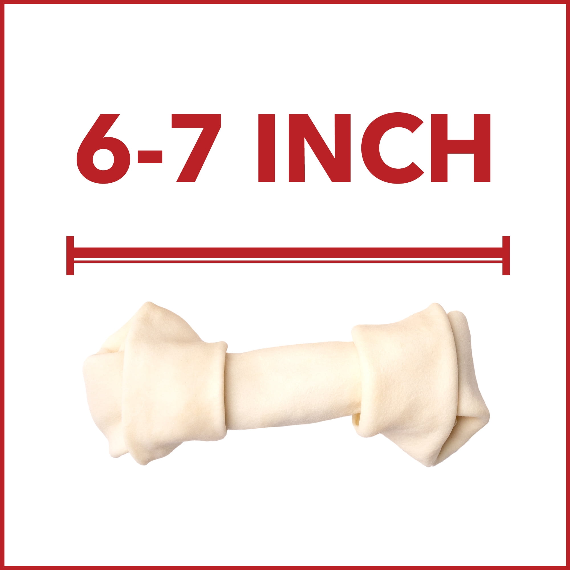 Pet Factory 100% Made in USA Beefhide 6-7" Knotted Bones Dog Chew Treats - Natural Flavor, 8 Count