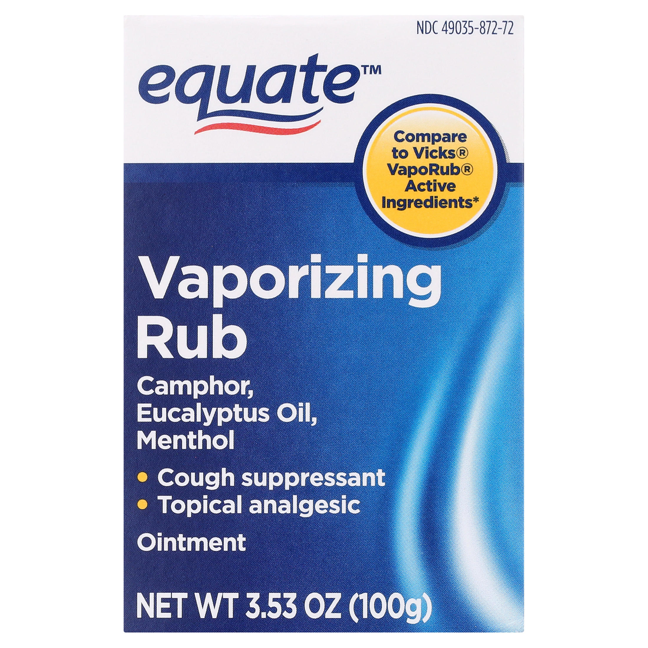 Ungüento Vaporizante Equate, 3.53 oz, Comparar con Ingredientes Activos de Vicks® VapoRub® 2