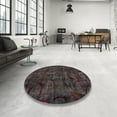 thumbnail image 4 of Ahgly Company Machine Washable Indoor Square Abstract Eggplant Purple Area Rugs, 6' Square, 4 of 7