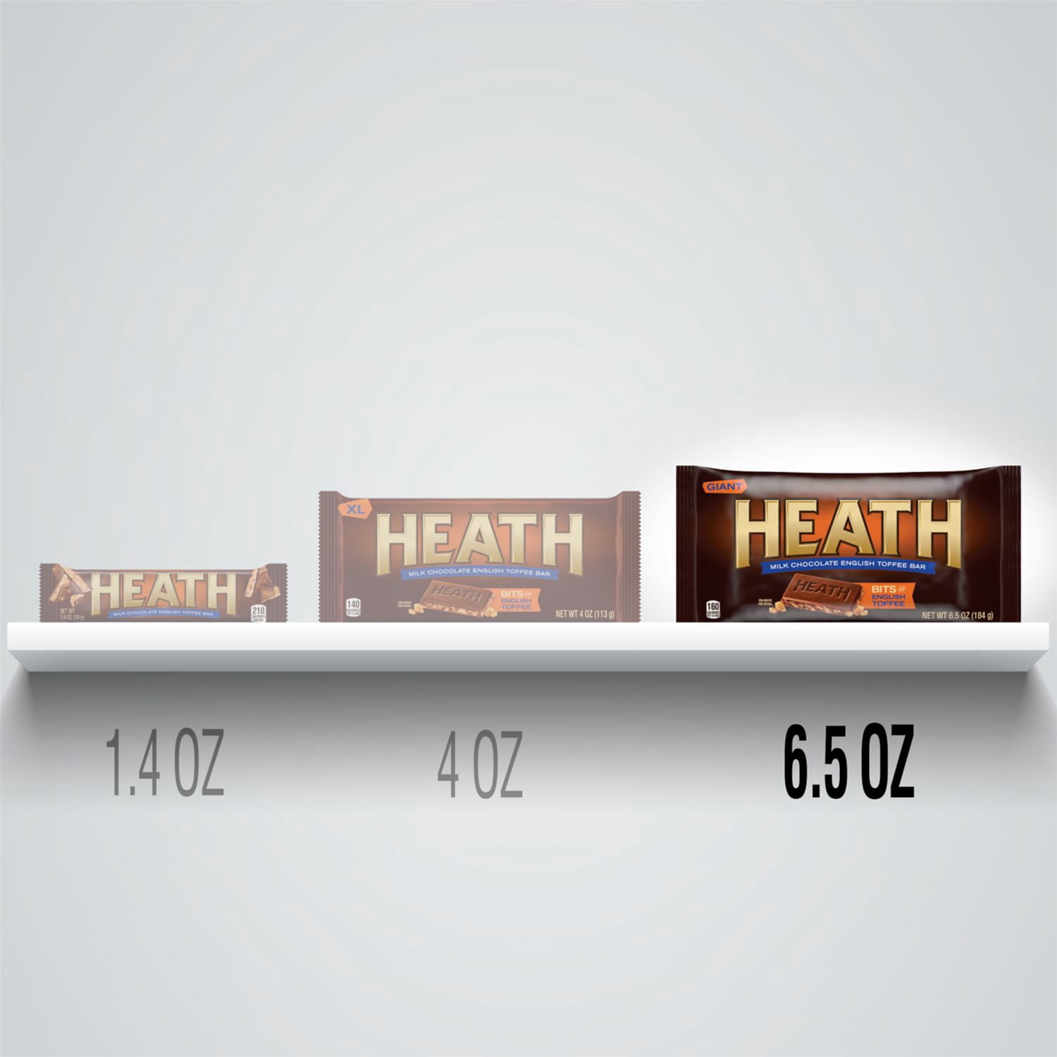 HEATH Milk Chocolate with Bits of English Toffee Giant Candy, 6.5 oz, Bar