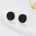 thumbnail image 5 of HEVIRGO 1 Pair Ear Stud Decorative Colorful Stainless Round Shaped Rhinestone Ear Stud for Gift Stainless Steel Black, 5 of 8