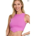 thumbnail image 2 of J. METHOD Women's Crop Tank Top Sleeveless V-Neck Hem Ribbed Knit Cropped T Shirts, 2 of 3