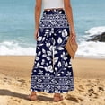 thumbnail image 5 of ASDFVBKG Wide Leg Palazzo Pants for Women Summer High Waist Flowy Casual Trousers Lounge Pants Beach Vacation Travel Outfits Navy M, 5 of 5