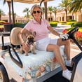 thumbnail image 3 of Golf Cart Seat Covers for 2 Seater, Blue Coastal Soft Microfiber Cart Seat Towel Blanket, Summer Beach Starfish Shell Coral Absorbent Breathable Non Slip Bench Seats Protector for Golf Course 51"x31", 3 of 9