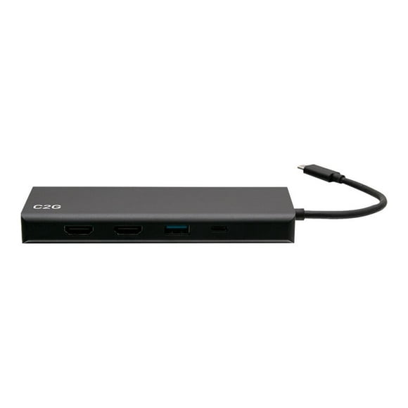 C2G USB C Docking Station - Dual Monitor Docking Station with HDMI, USB, Ethernet and USB C - Power Delivery up to 60W - Docking station - USB-C / Thunderbolt 3 - 2 x HDMI - 1GbE - 60 Watt - TAA Compliant
