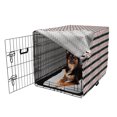 thumbnail image 2 of Geometric Dog Crate Cover, Chevron Pattern Illustration of Horizontal Zigzag Lines Print, Easy to Use Pet Kennel Cover for Dogs, 35" x 23" x 27", White Charcoal Grey and Coral, by Ambesonne, 2 of 6