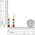 thumbnail image 6 of Gem Stone King 18K Yellow Gold Plated Silver Ruby Red Mystic Topaz 3 Stone Dangle Earrings for Women (5.60 Cttw, Gemstone Birthstone, Oval 8X6MM, 7X5MM and 6X4MM), 6 of 6