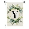 thumbnail image 1 of Spring Garden Flag, Ins Style Flax Hanging Flag with 26 Letters and Green Plant Printing for Courtyard Gate, 1 of 1