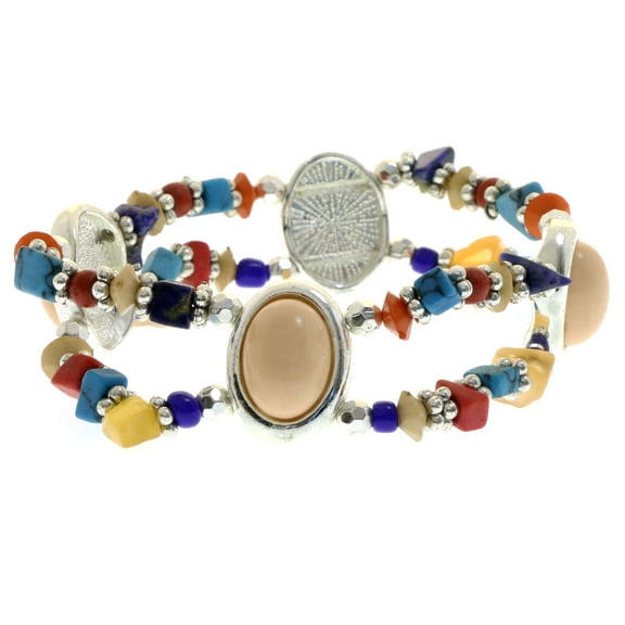 Mi Amore Stretch-Bracelet Silver-Tone/Multicolor